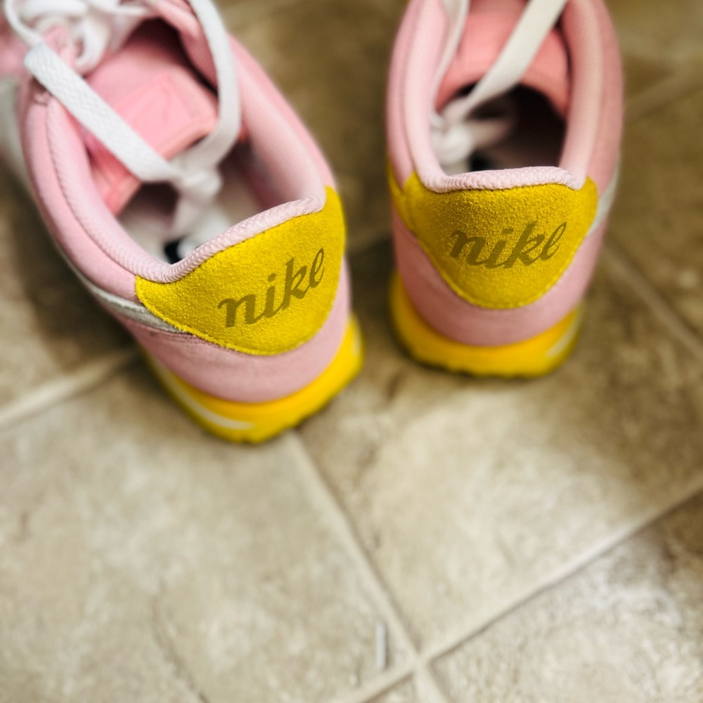 Women Pink and Yellow Sneakers